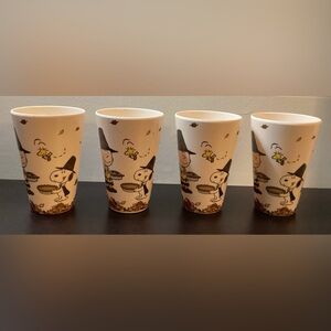PEANUTS Thanksgiving Eco Friendly Bamboo Cups Charlie Brown, Snoopy /set of 4